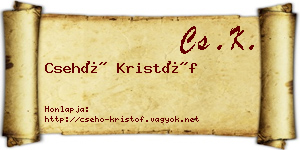 Csehó Kristóf névjegykártya