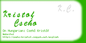 kristof cseho business card